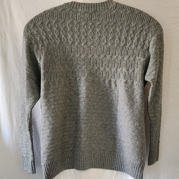 CJ Banks VTG Gray Chunky Knit Crewneck Long Sleeve Sweater Pattern Design W Smal - Picture 2 of 10